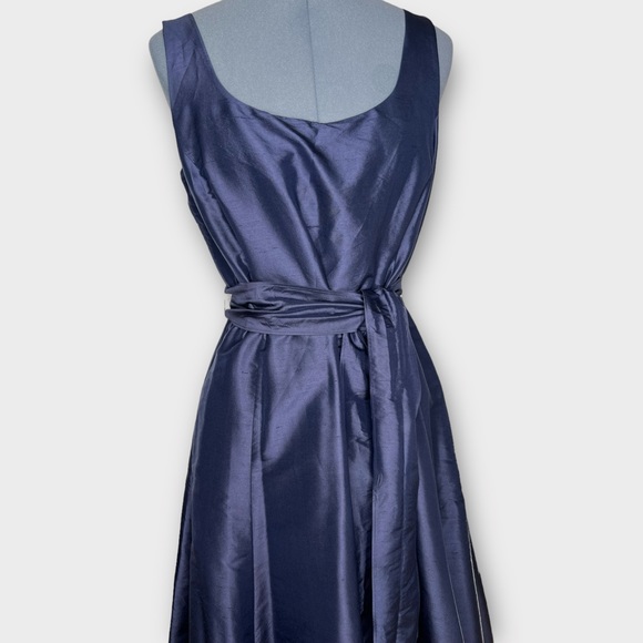 NEW RALPH LAUREN Blue Silk Taffeta Dress - Picture 2 of 10